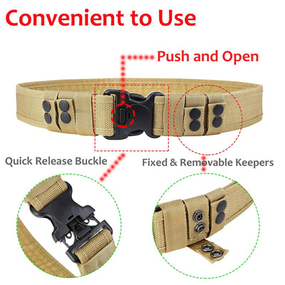 Yahill Security Tactical Belt Combat Gear Adjustable Heavy Duty Police Military Equipment Accessories for Sports Outdoor