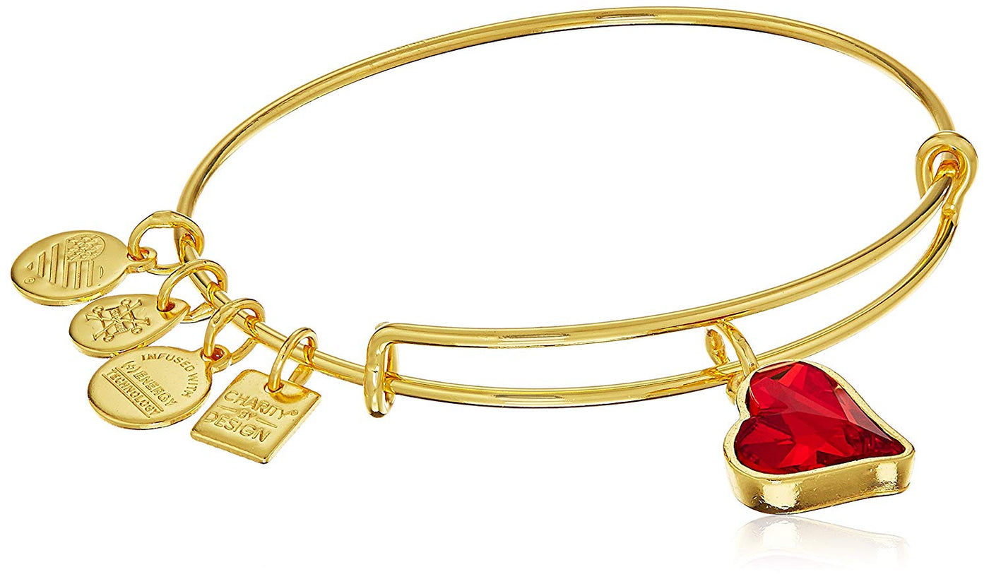Women's Hearth Strength Bangle with Little Love Charms