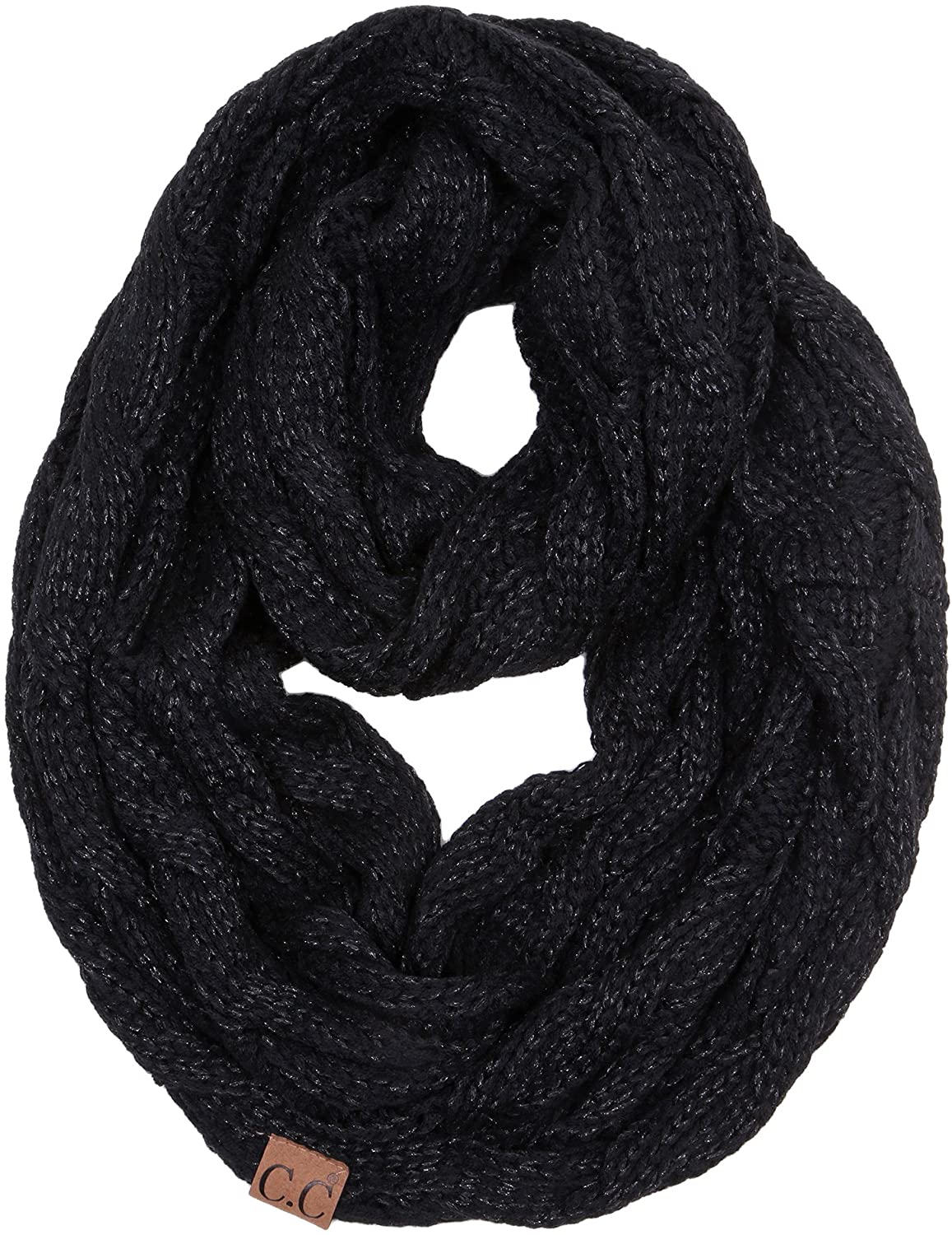 Funky Junque’s Beanies Matching Ribbed Winter Warm Cable Knit Infinity Scarf