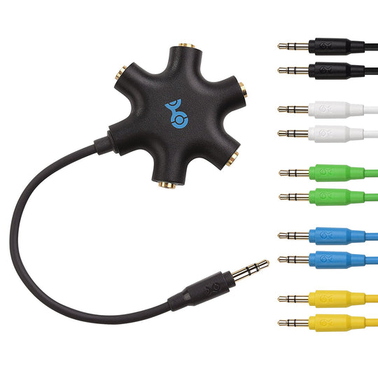 Cable Matters 5-Way Headphone Splitter with 5-Pack Audio Cables