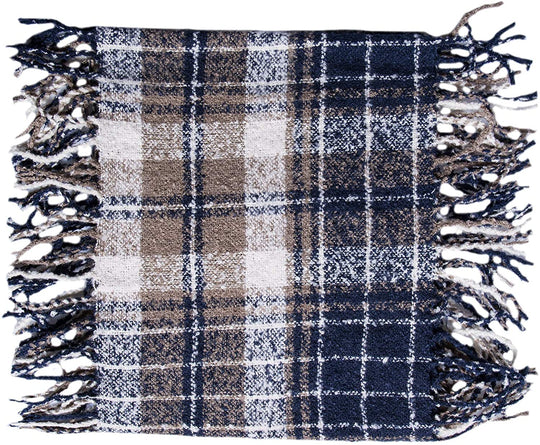 Womens Winter Plaid Infinity Scarf Warm Tassel Circle Loop Scarves & Knit Fall Scarfs for Women