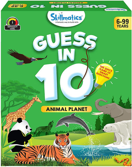 Skillmatics Educational Game : Animal Planet - Guess in 10 (Ages 6-99) | Card Game of Smart Questions | General Knowledge for Kids, Adults and Families | Gifts for Boys and Girls