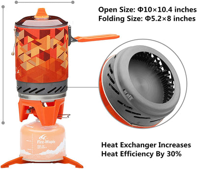 Fire-Maple "Fixed-Star 2" Personal Cooking System Stove w/Electric Ignition, Pot Support & Propane/Butane Canister Stand | Jet Burner/Pot System for Backpacking, Camping, Hiking, Emergency Use
