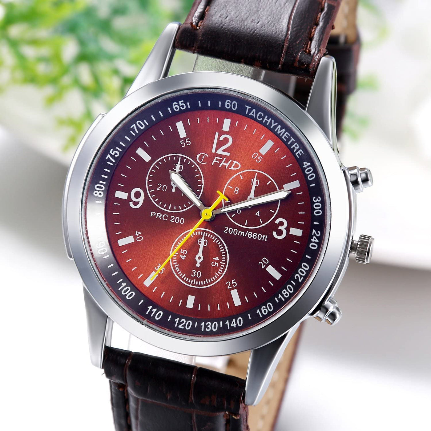 JewelryWe Business Casual Men's Quartz Wrist Watch Dial Leather Strap Watches, for Valentine’s Day