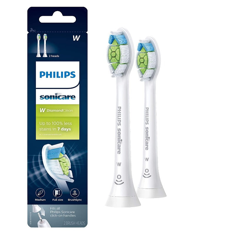 2 Pack Diamond Clean Replacement Toothbrush Heads Compatible With Philips Sonicare