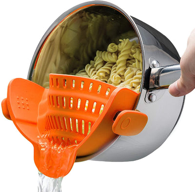 Kitchen Gizmo Snap N Strain Strainer, Clip On Silicone Colander, Fits all Pots and Bowls - Lime Green