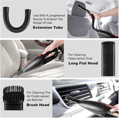 Portable Lightweight Corded Vehicle Handheld Vacuum with 6500Pa Strong Suction & Washable Filter