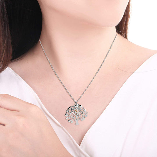 Women's Stainless Steel Tree Of Life Pendant Necklace