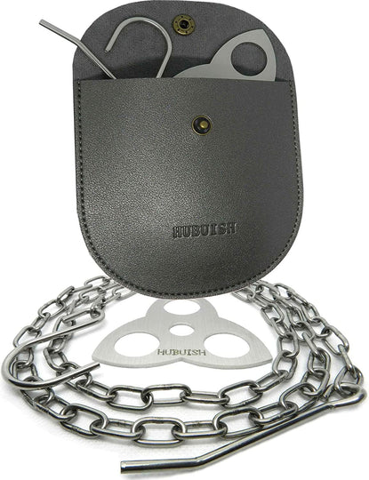 HUBUISH Camping Tripod Board Accessories - Turn Branches into Campfire Tripod Grill for Cooking, Portable Camping Gear and Equipment for Camper/Hiker Travel Outdoor Firepit Hang Pot Cooking