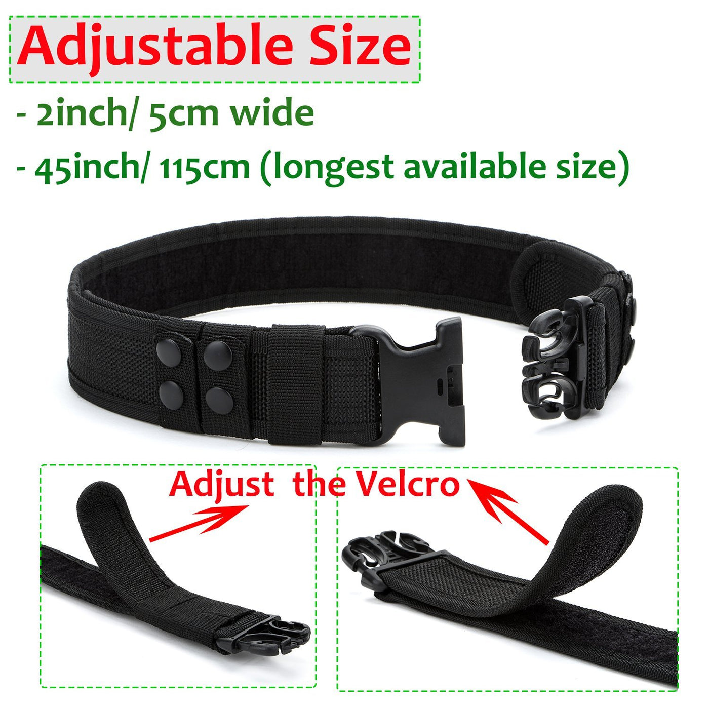 Yahill Security Tactical Belt Combat Gear Adjustable Heavy Duty Police Military Equipment Accessories for Sports Outdoor