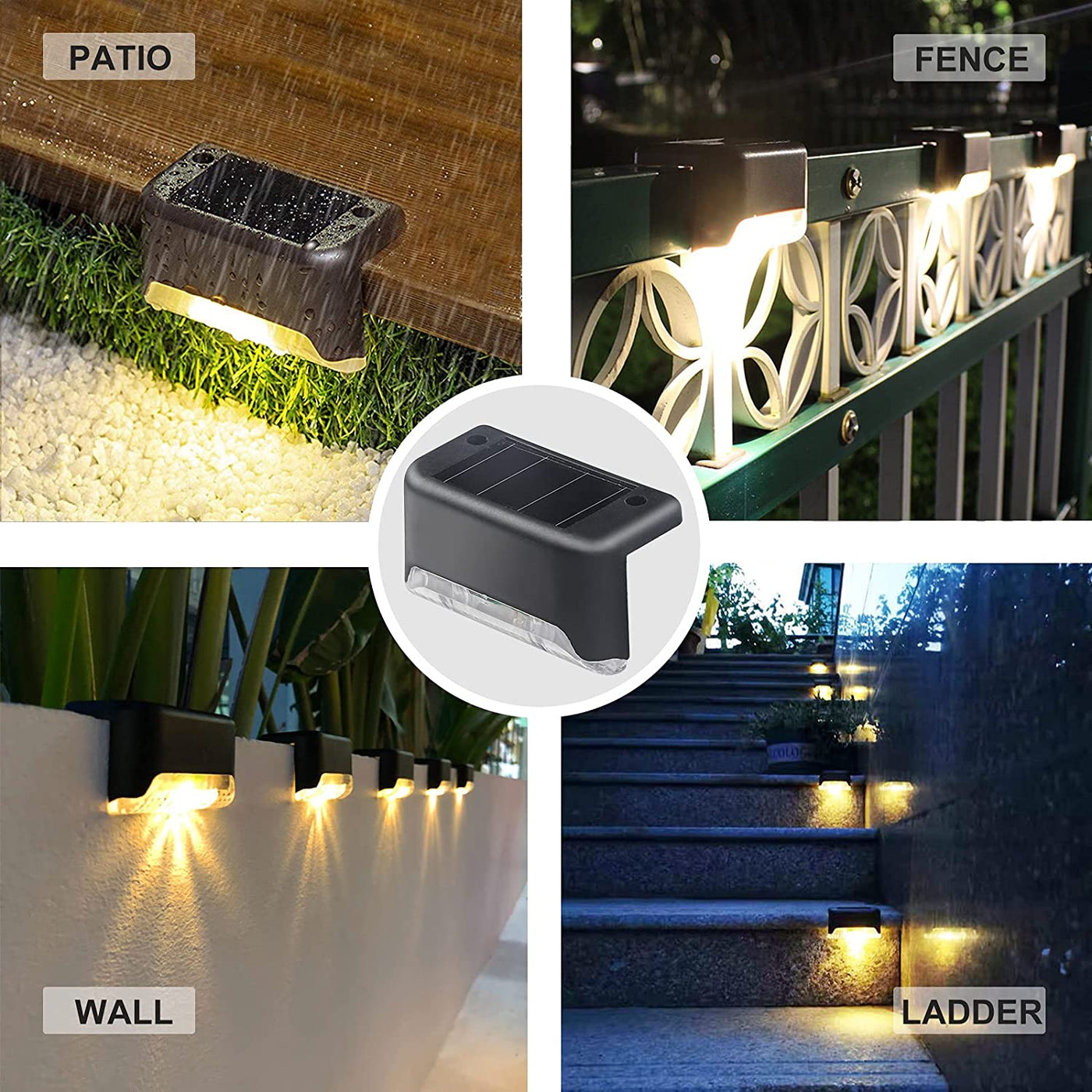 Solar Seck Lights Outdoor Waterproof Led, 4Pack Fence Solar Lights for Outdoor Steps, Solar Pool Light, Outdoor Step Light.(Cool White)