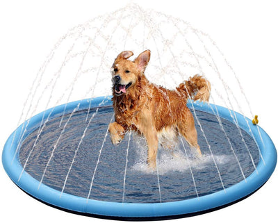 Pet Soft Splash Sprinkler Pad - Thickened Dog Splash Sprinkler Pad for Puppies Durable Pet Swimming Bathtub Pool, Summer Fun Water Toys for Dogs