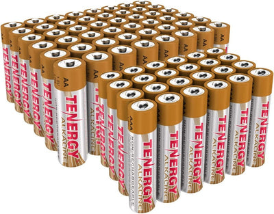 72 Piece Combo Pack 48xAA 24xAAA Tenergy 1.5V High Performance Alkaline Batteries