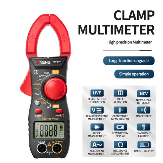 Multifunction Clamp Meter AC/DC Voltage Current - Portable Handheld LCD Display
