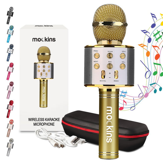 Portable Karaoke Microphone  - Mic with Built in Bluetooth Speaker - Compatible with IOS and Android Devices