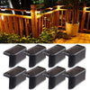 Solar Deck Lights Outdoor, 8 Pack Solar Step Lights Waterproof LED Solar Lights for Outdoor Decks, Railing,Stairs, Step, Fence, Yard, and Patio Christmas Decoration Lights(Warm White)