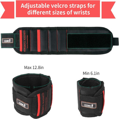 Magnetic Wristband for Holding Screws, Nails, Drill Bits