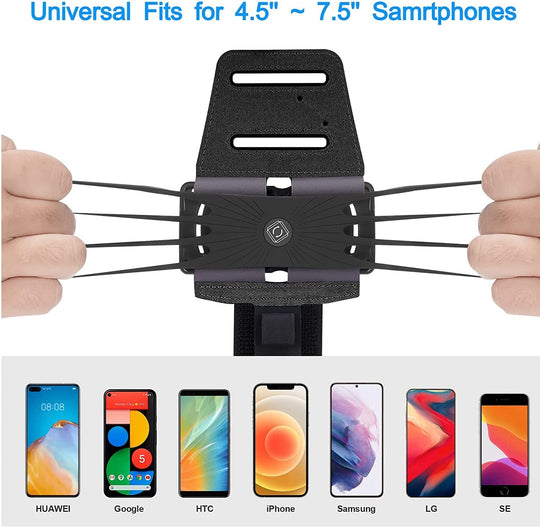 360° Rotatable Running Phone Armband :with Key Holder for Apple iPhone 12 11 Pro Max Xs XR X 8 7 6 6S Plus Samsung Galaxy S10 S9 Edge Note 8 Google Pixel,for Sports Workout Exercise Jogging