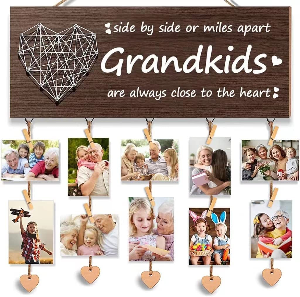  10 Clips & 6 Ropes, Housewarming Family Picture Board Perfect for Mom 