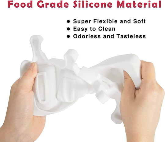 Popsicle Molds Set of 2, Ice Pop Molds Silicone 4 Cavities Ice Cream Mold Oval Cake Pop Mold with 50 Wooden Sticks for DIY Popsicle, Clear