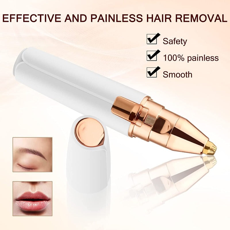 2 in 1 Eyebrow Trimmer & Facial Hair Removal with LED Light for Face, Lips, Nose,Body, Chin, Arms