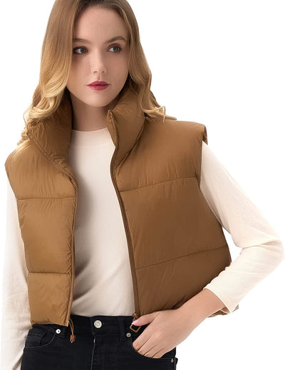  Women's Cropped Puffer Vest