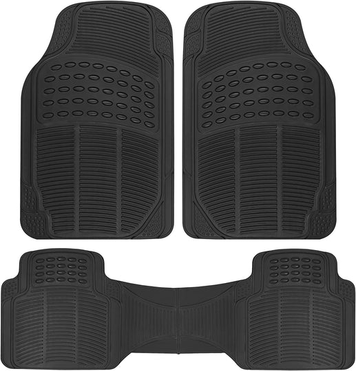  2 Piece Front Heavy Duty Front & Rear Rubber Floor Mats 