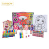 150 Pieces Rainbow High Girls Art Set Stickers Markers and Crayons for Kids 