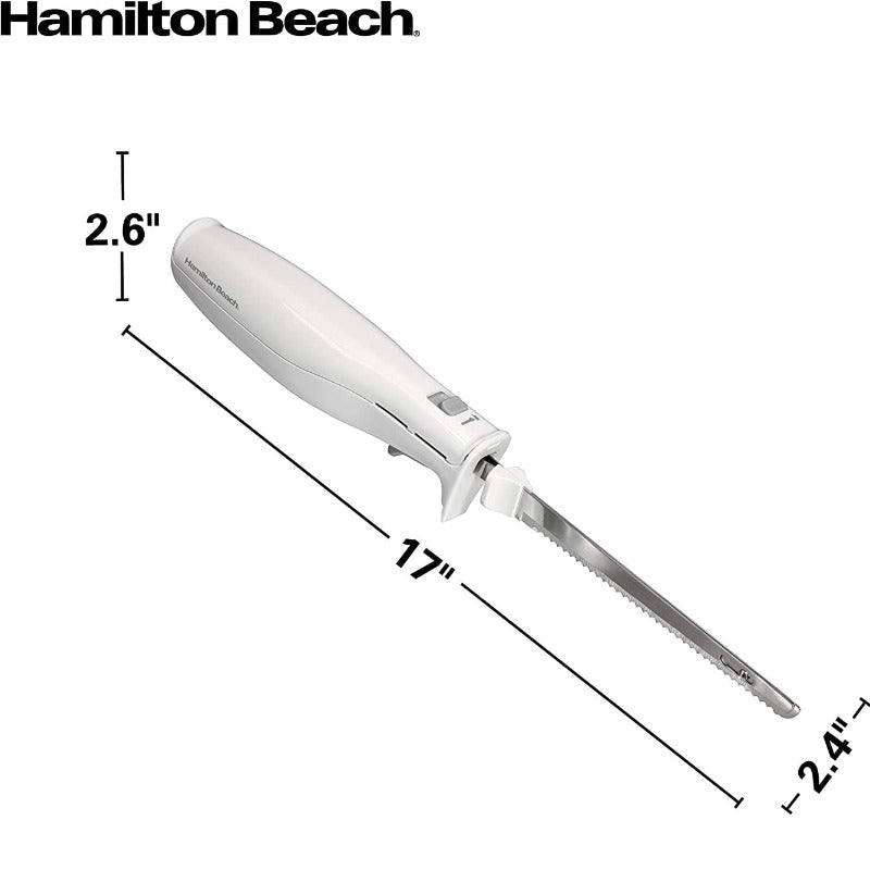 Hamilton Beach Electric Knife for Carving Meats, Poultry, Bread, Crafting Foam & More Includes Storage Case & Serving Fork