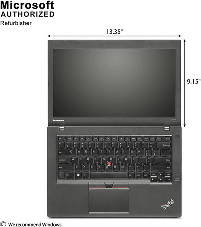 Lenovo ThinkPad T450 14in HD Business Laptop Computer, Intel Dual-Core i5-5300U Up to 2.9GHz, 8GB RAM, 256GB SSD, HDMI, 802.11ac WiFi, Bluetooth, Windows 10 Professional (Renewed)