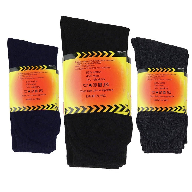  6-Pack Men's Heavy Duty Wool Thermal Work Socks