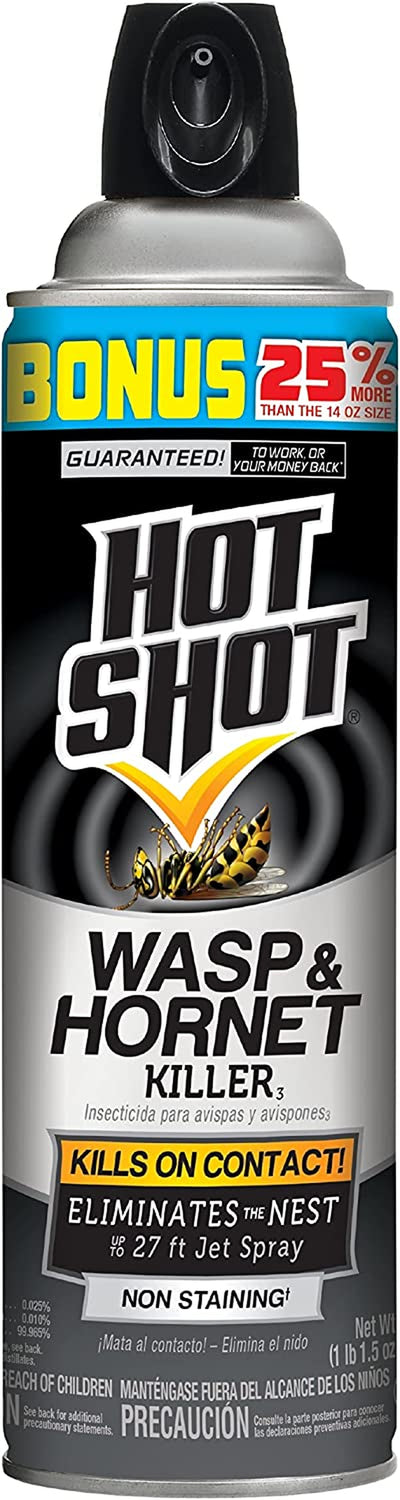 Hot Shot Wasp & Hornet Killer Spray, Eliminates The Nest, Sprays Up Tp 27 Feet, 17.5 fl Ounce