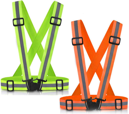  Running Reflective Vest Gear 2Pack, High Visible Reflective Running Vest Adjustable Safety VES for Night Outdoor Running Cycling Motorcycle Dog Walk Jogging
