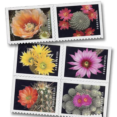 USPS Cactus Flowers 2019 Forever Stamps - Booklet of 20 Postage Stamps