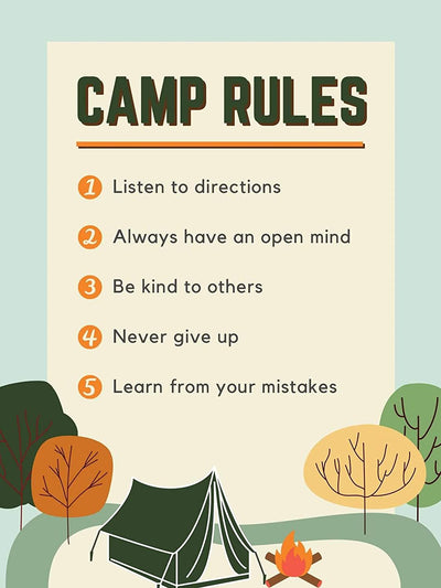 Camping Rules Sit Around The Campfire Make Memories With Family And Friends Aluminum Signs 5.5"x8"