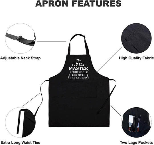  Funny BBQ Black Adjustable Kitchen Cooking Chef Aprons for Men…