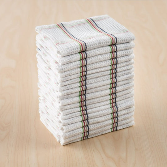 18 Pack Plaid Waffle Dishcloths Multi-Colored