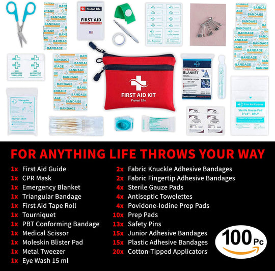 First Aid Kit for Home/Businesses - Emergency Kit/Travel First Aid Kit for Car. Small, Mini First Aid Kit Bag Survival/Medical kit. Hiking First aid kit Camping/Backpacking med kit