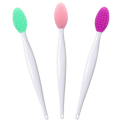 Lip Scrub Brush Lip Brush Tool,Double-Sided Silicone Exfoliating Lip Brush,Gentle Lip Exfoliator Scrubber Brush for Smooth,Soft,Bright,and Healthy Lips(2 PCS)