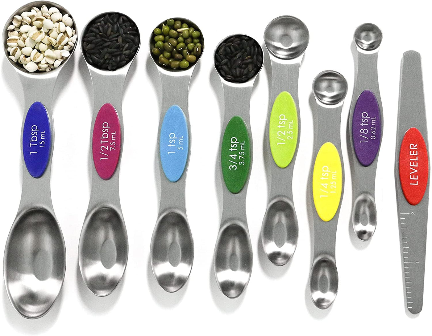 Magnetic Measuring Spoons Set Stainless Steel with Leveler