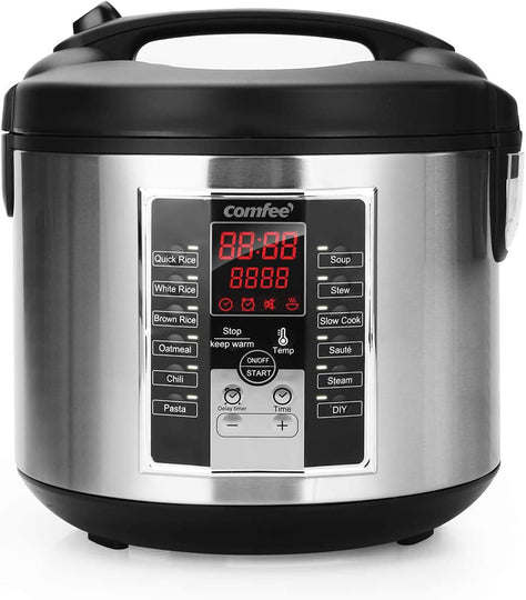 Rice Cooker, Slow Cooker, Steamer, Stewpot, Saute All in One (12 Digital Cooking Programs), 24 Hours Preset 
