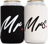 Mr & Mrs Can Cooler Sleeves - Set of 2 Neoprene Covers for Beer, Soda and More Universal Sleeve Design Holds Bottle and Cans - His and Hers Wedding Gift for Couples