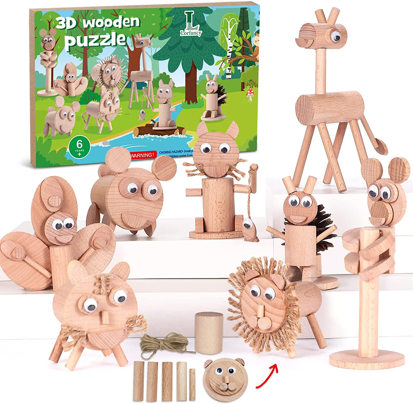 8 in 1 Craft Wooden Puzzle for Kids - DIY Stem Building