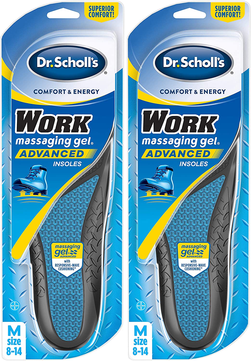 Dr. Scholl's Work Massaging Gel Advanced Insoles for Men Shoe Inserts