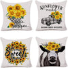  Set of 4 Decorative Farmhouse Pillow Cover 