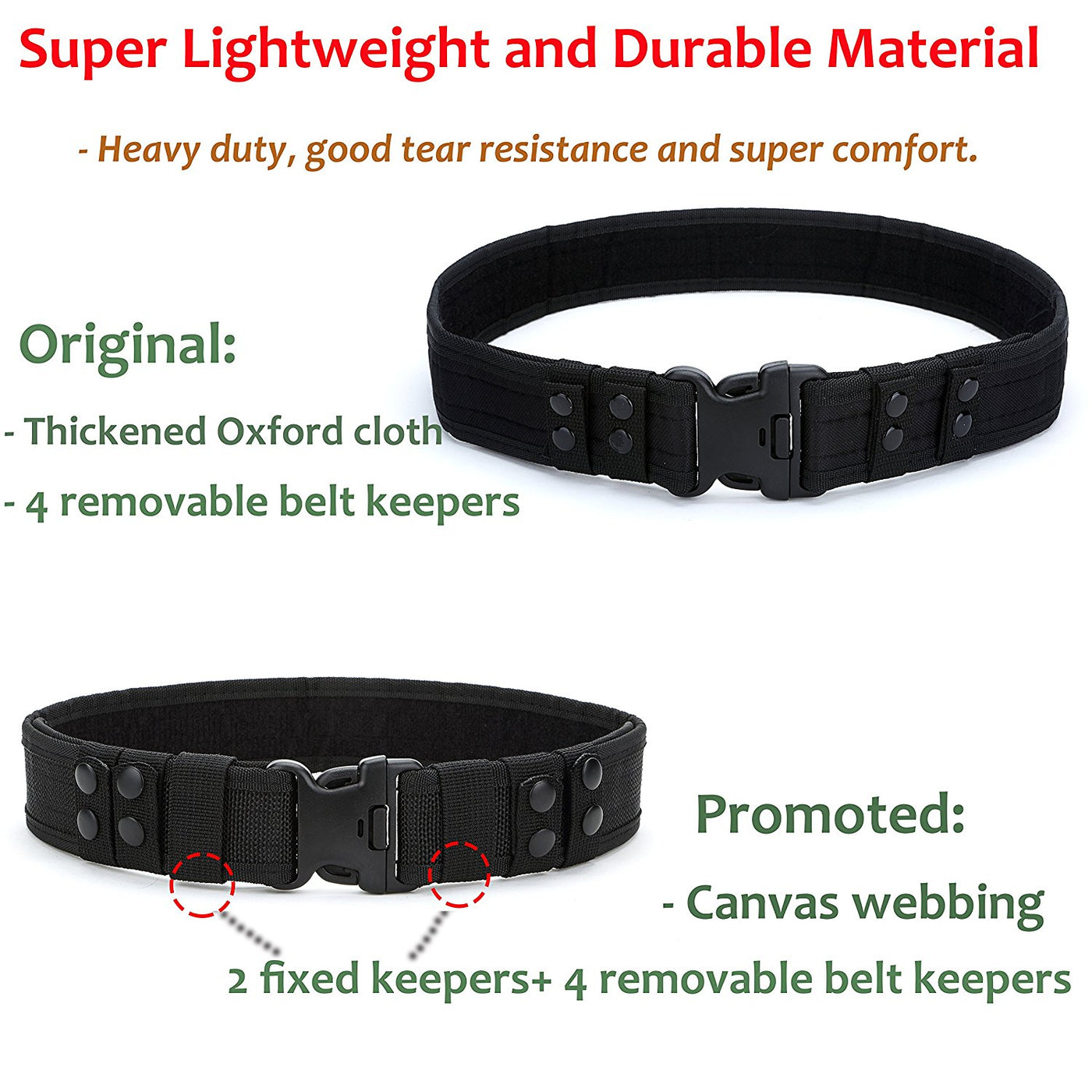 Yahill Security Tactical Belt Combat Gear Adjustable Heavy Duty Police Military Equipment Accessories for Sports Outdoor