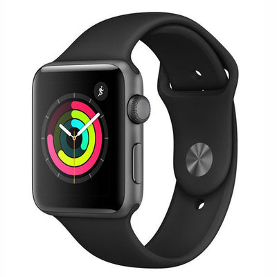 Series 3 38mm with GPS - Space Gray - Black Sport Band (Renewed)