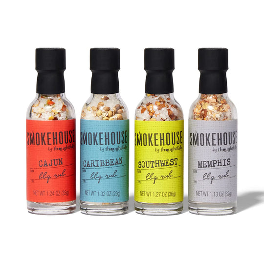  BBQ Rubs Gift Set, Vegan and Vegetarian, Barbecue Rub Flavors Include Cajun BBQ, Caribbean BBQ, Memphis BBQ and Southwest BBQ Rubs, Set of 4