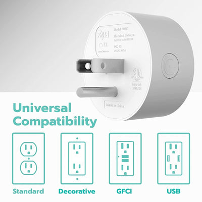 4-Pack Smart Plug Mini Wi-Fi Outlets for Smart Home, Remote Control Lights and Devices from Anywhere, No Hub Required