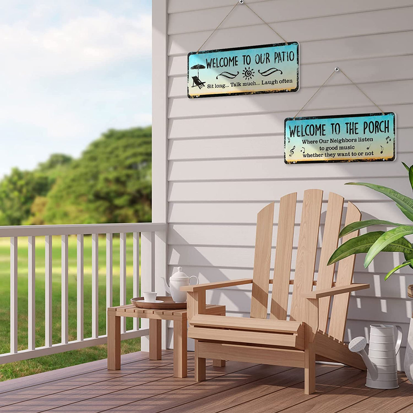 2 Pcs Outdoor Patio Decor Welcome Signs